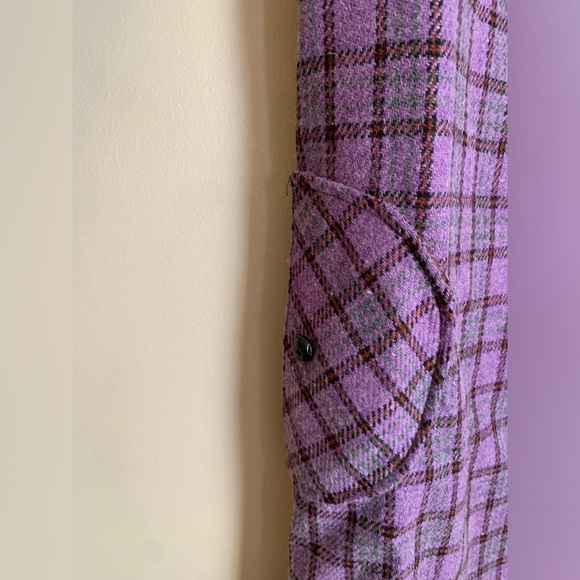 1970’s vintage wool jacket shacket coat, purple trench new old stoco - Picture 2 of 10